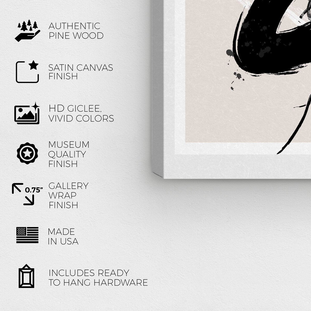 Wynwood Studio Canvas Abstract Passion in black White and Modern & Contemporary Wall Art Canvas Print