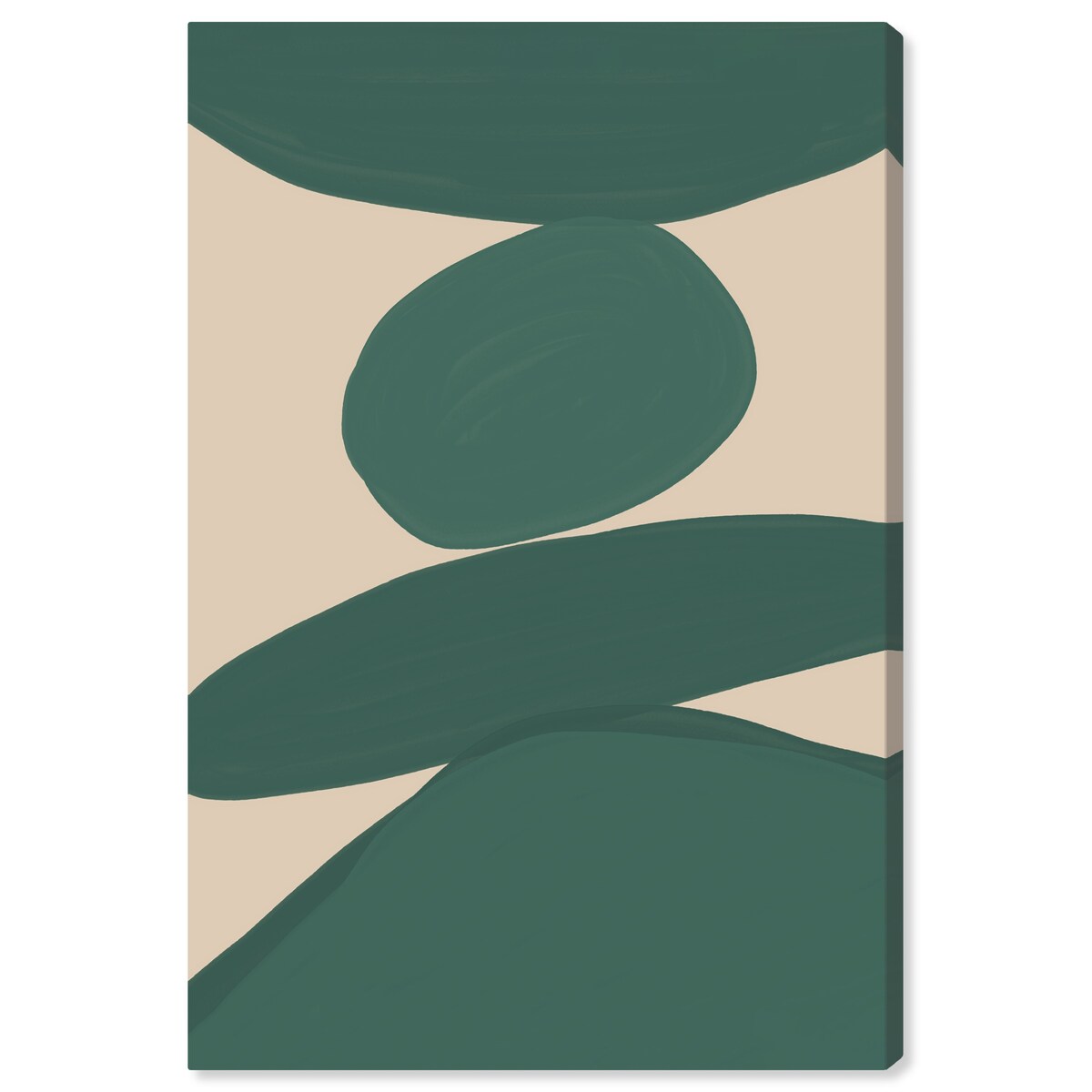 Wynwood Studio Canvas Abstract Tea Time Clay Green and Dark Green Modern & Contemporary Wall Art Canvas Print
