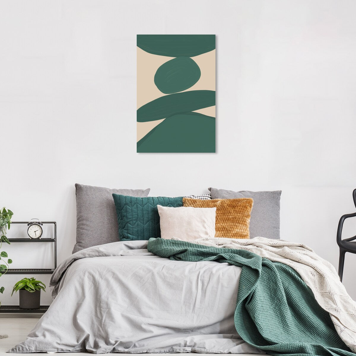 Wynwood Studio Canvas Abstract Tea Time Clay Green and Dark Green Modern & Contemporary Wall Art Canvas Print