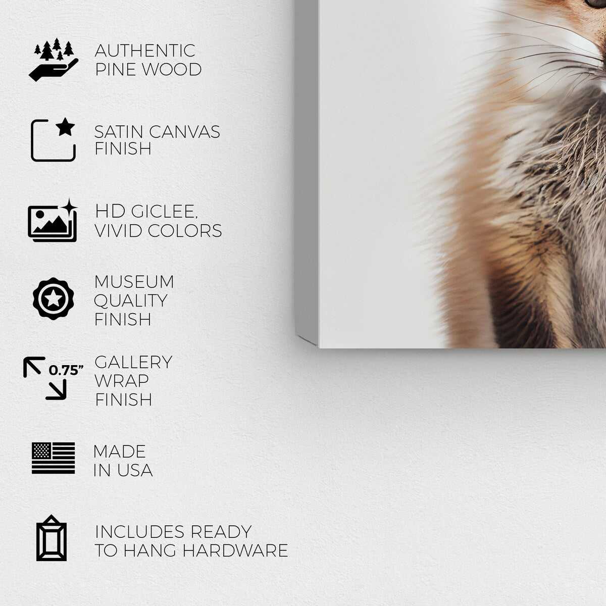 Wynwood Studio Canvas Animals Baby Animal Fox Brown and Modern & Contemporary Wall Art Canvas Print - Brown, White