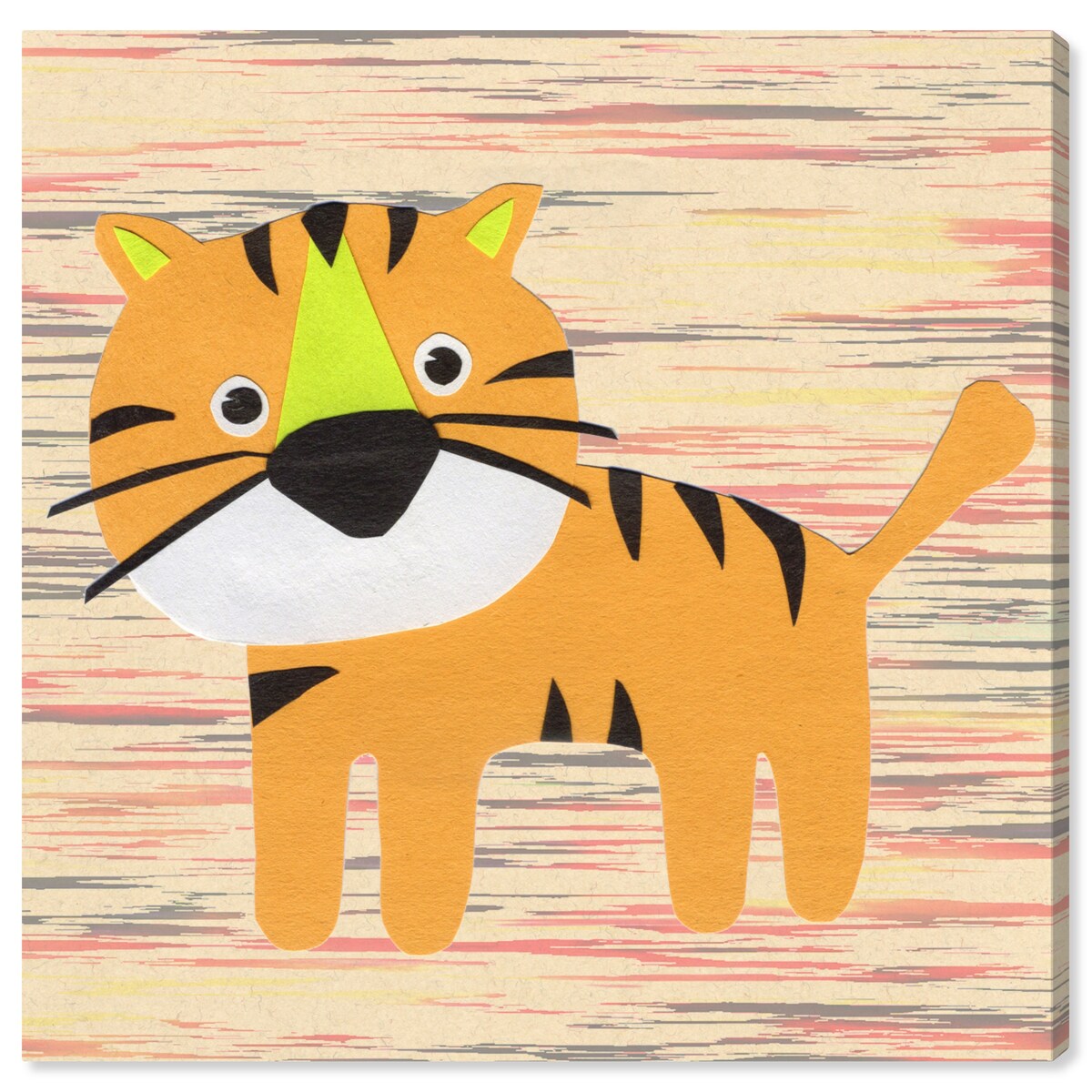 Wynwood Studio Canvas Animals T for Tiger Orange and Pastel Orange Modern & Contemporary Wall Art Canvas Print