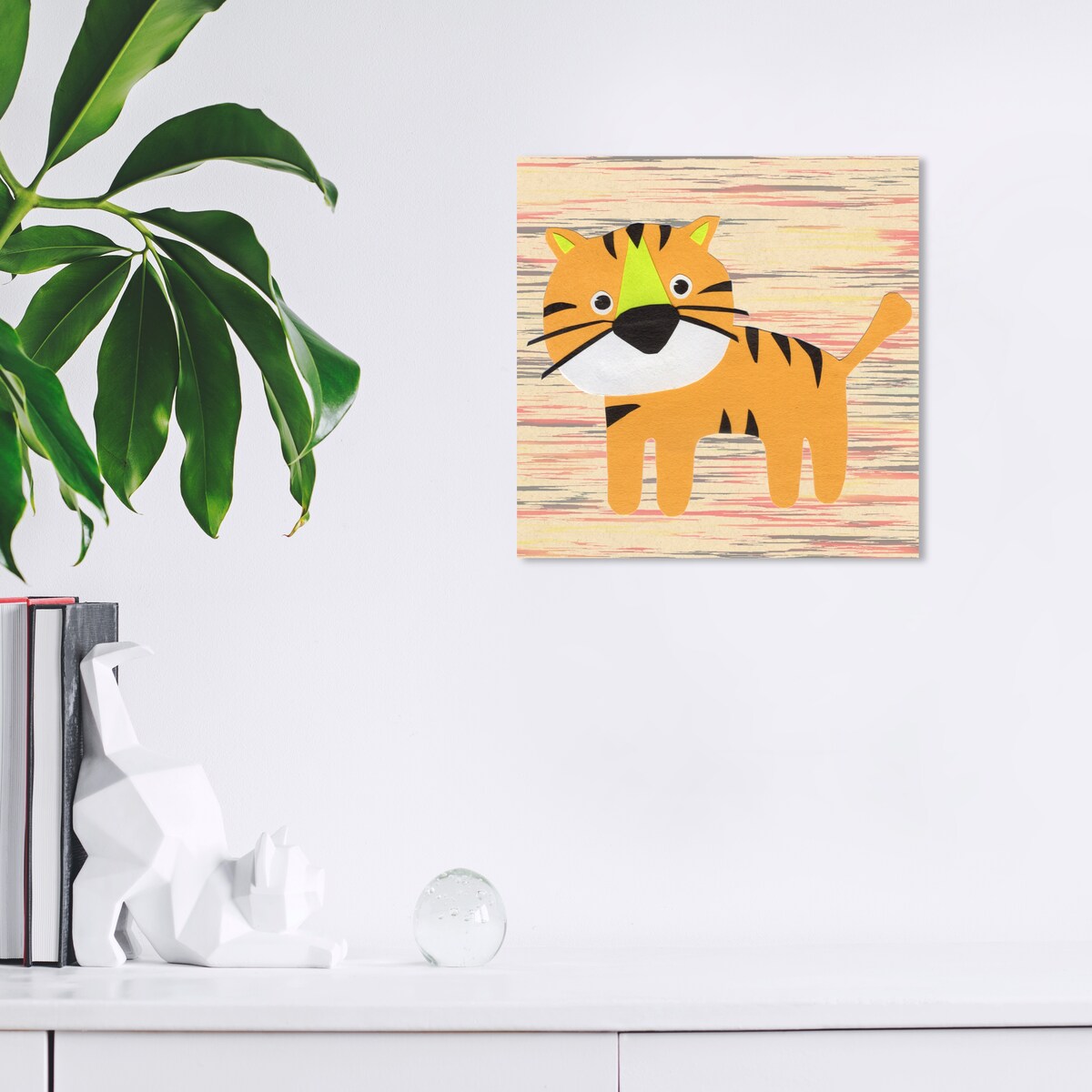 Wynwood Studio Canvas Animals T for Tiger Orange and Pastel Orange Modern & Contemporary Wall Art Canvas Print