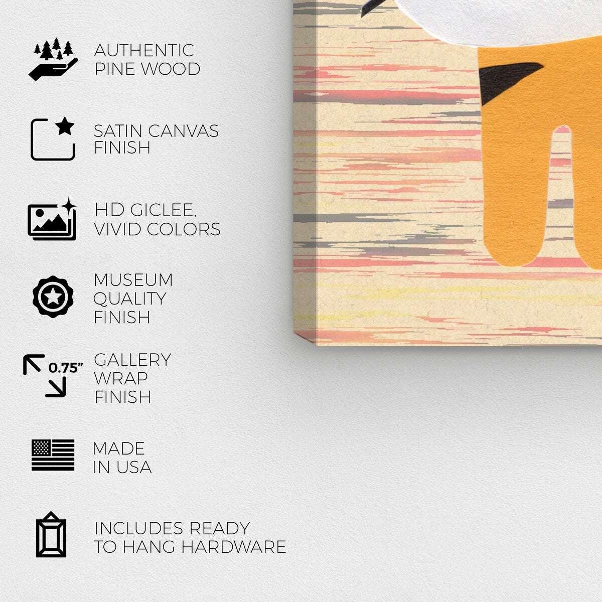 Wynwood Studio Canvas Animals T for Tiger Orange and Pastel Orange Modern & Contemporary Wall Art Canvas Print