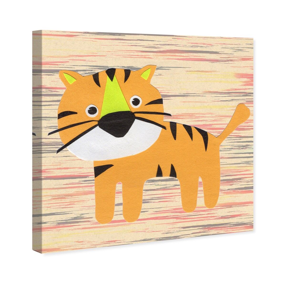 Wynwood Studio Canvas Animals T for Tiger Orange and Pastel Orange Modern & Contemporary Wall Art Canvas Print