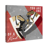 Wynwood Studio Canvas Fashion and Glam One of a Kind Red Sneakers Red and Scarlet Glam Wall Art Canvas Print