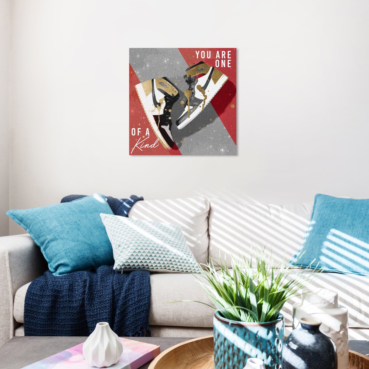 Wynwood Studio Canvas Fashion and Glam One of a Kind Red Sneakers Red and Scarlet Glam Wall Art Canvas Print
