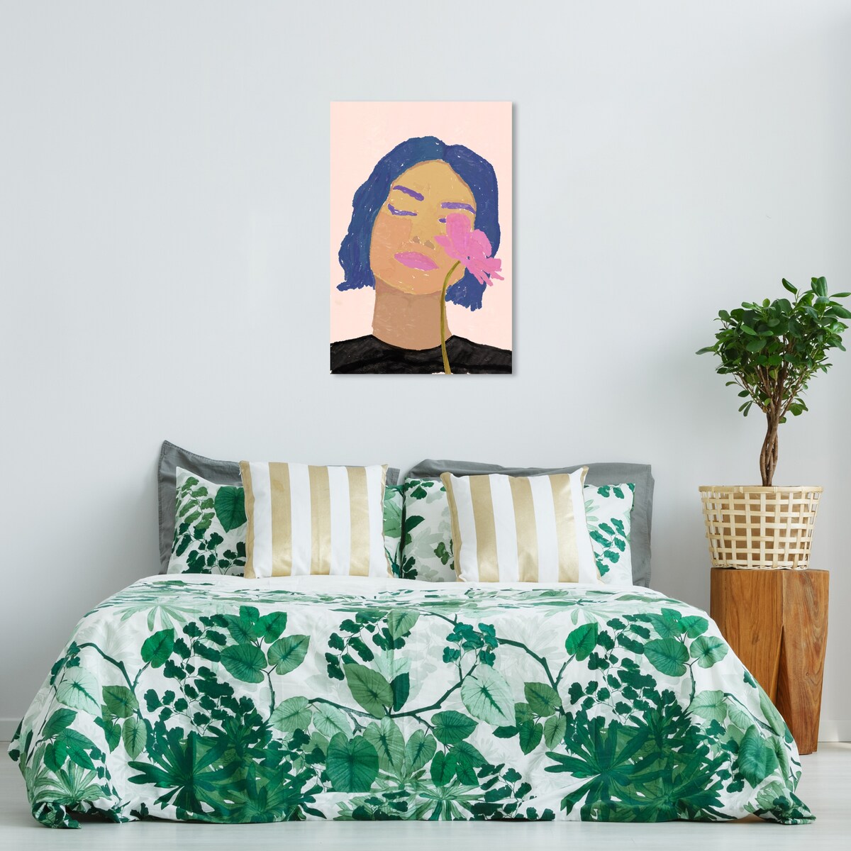 Wynwood Studio Canvas Fashion and Glam Smelling Sense Pink and Tropical Wall Art Canvas Print