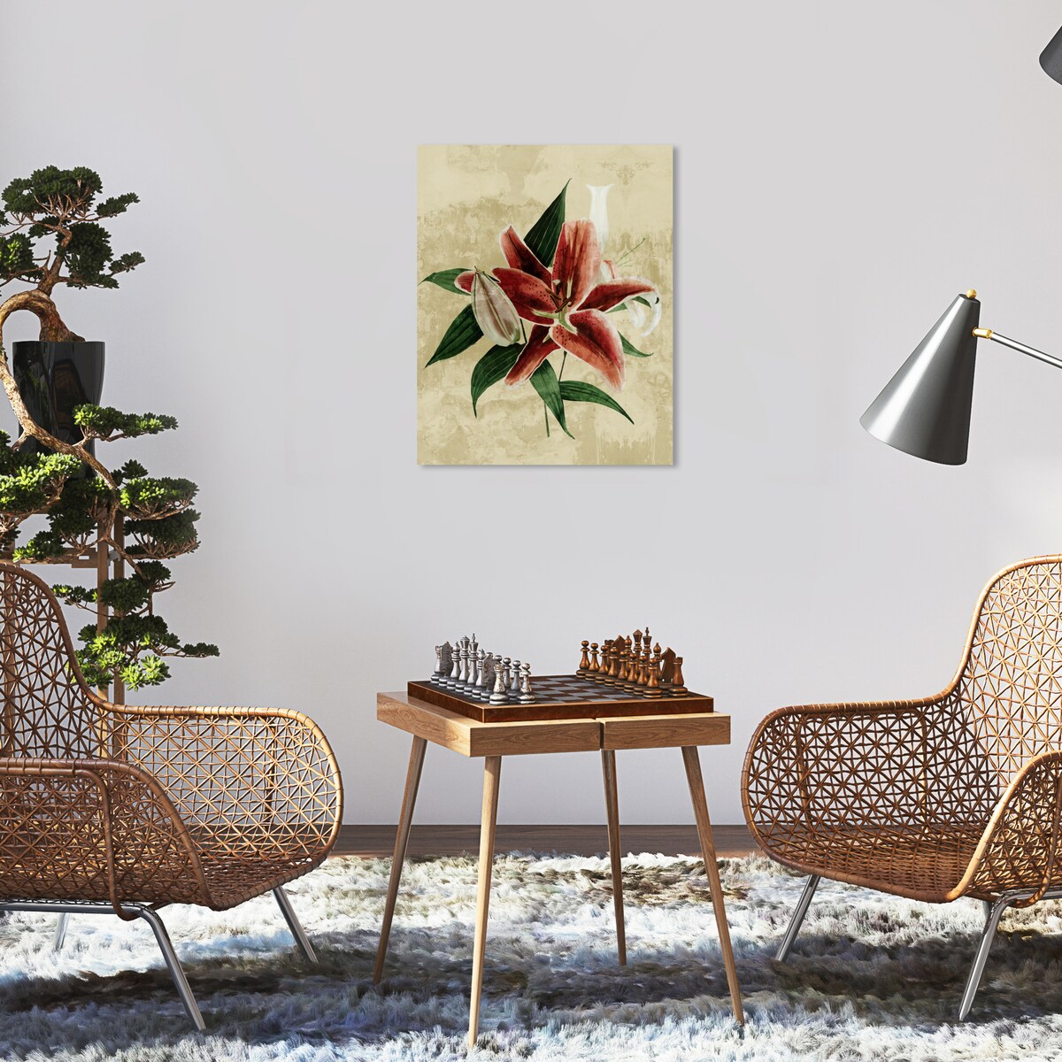 Wynwood Studio Canvas Floral and Botanical Crimson Floral Botanical Red and Traditional Wall Art Canvas Print