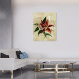 Wynwood Studio Canvas Floral and Botanical Crimson Floral Botanical Red and Traditional Wall Art Canvas Print