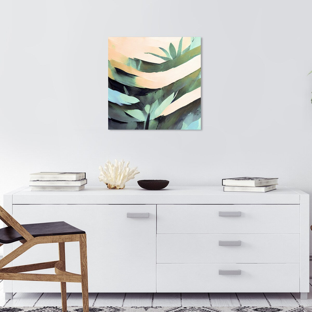 Wynwood Studio Canvas Floral and Botanical Emerald Jungle Fade Green and Light Yellow Tropical Wall Art Canvas Print
