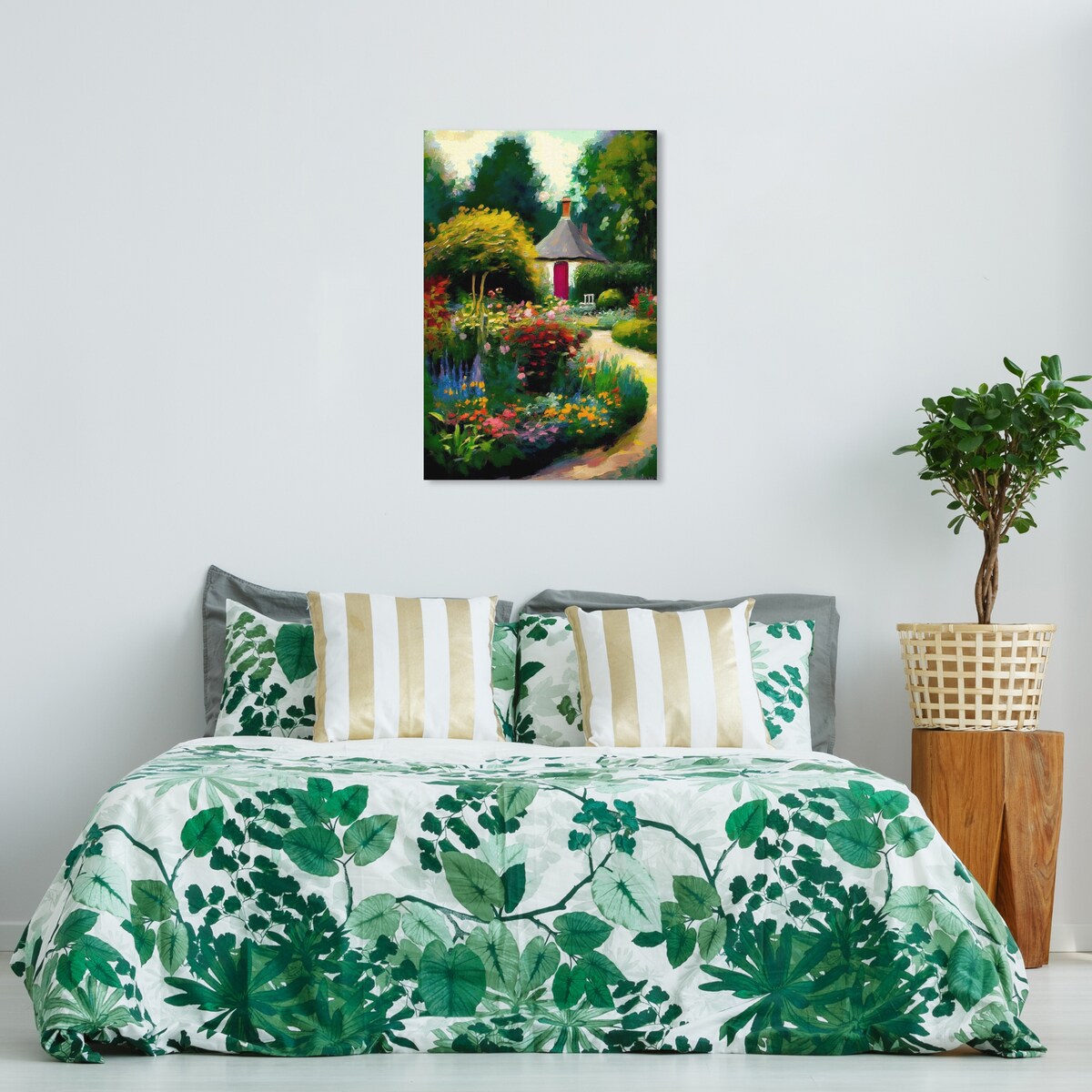 Wynwood Studio Canvas Floral and Botanical English Garden II Green and Cabin & Lodge Wall Art Canvas Print - Green, Red