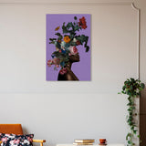 Wynwood Studio Canvas Floral and Botanical Floral Crown Portrait Purple and Modern & Contemporary Wall Art Canvas Print