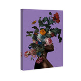 Wynwood Studio Canvas Floral and Botanical Floral Crown Portrait Purple and Modern & Contemporary Wall Art Canvas Print