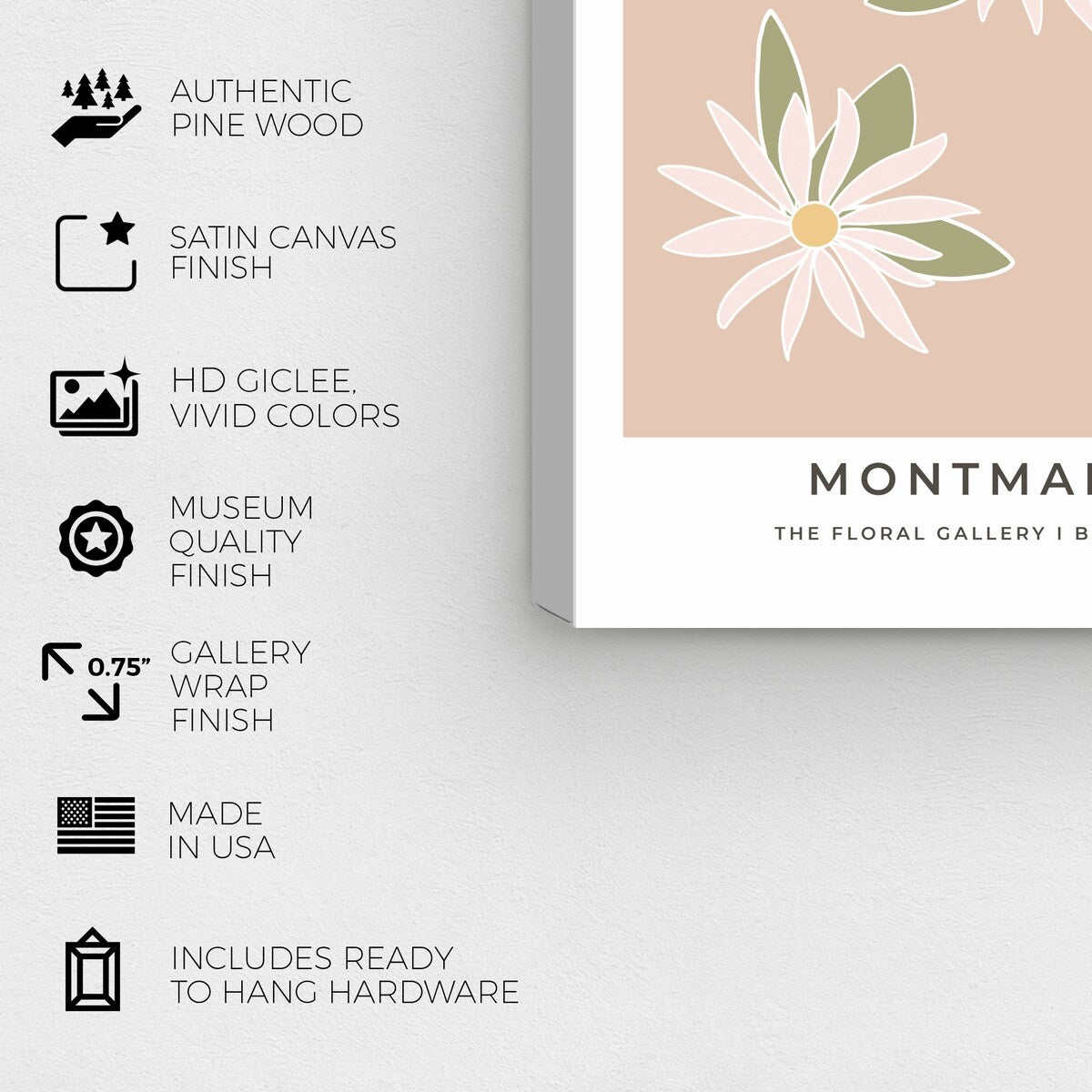 Wynwood Studio Canvas Floral and Botanical Flower Market Montmartre Brown and Tan Modern & Contemporary Wall Art Canvas Print