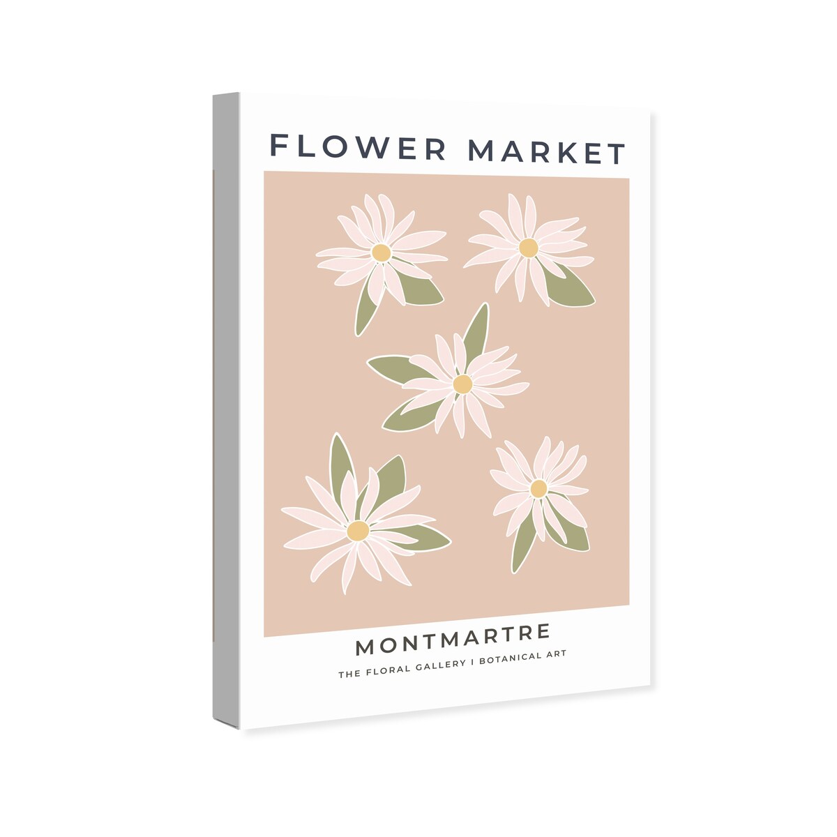 Wynwood Studio Canvas Floral and Botanical Flower Market Montmartre Brown and Tan Modern & Contemporary Wall Art Canvas Print