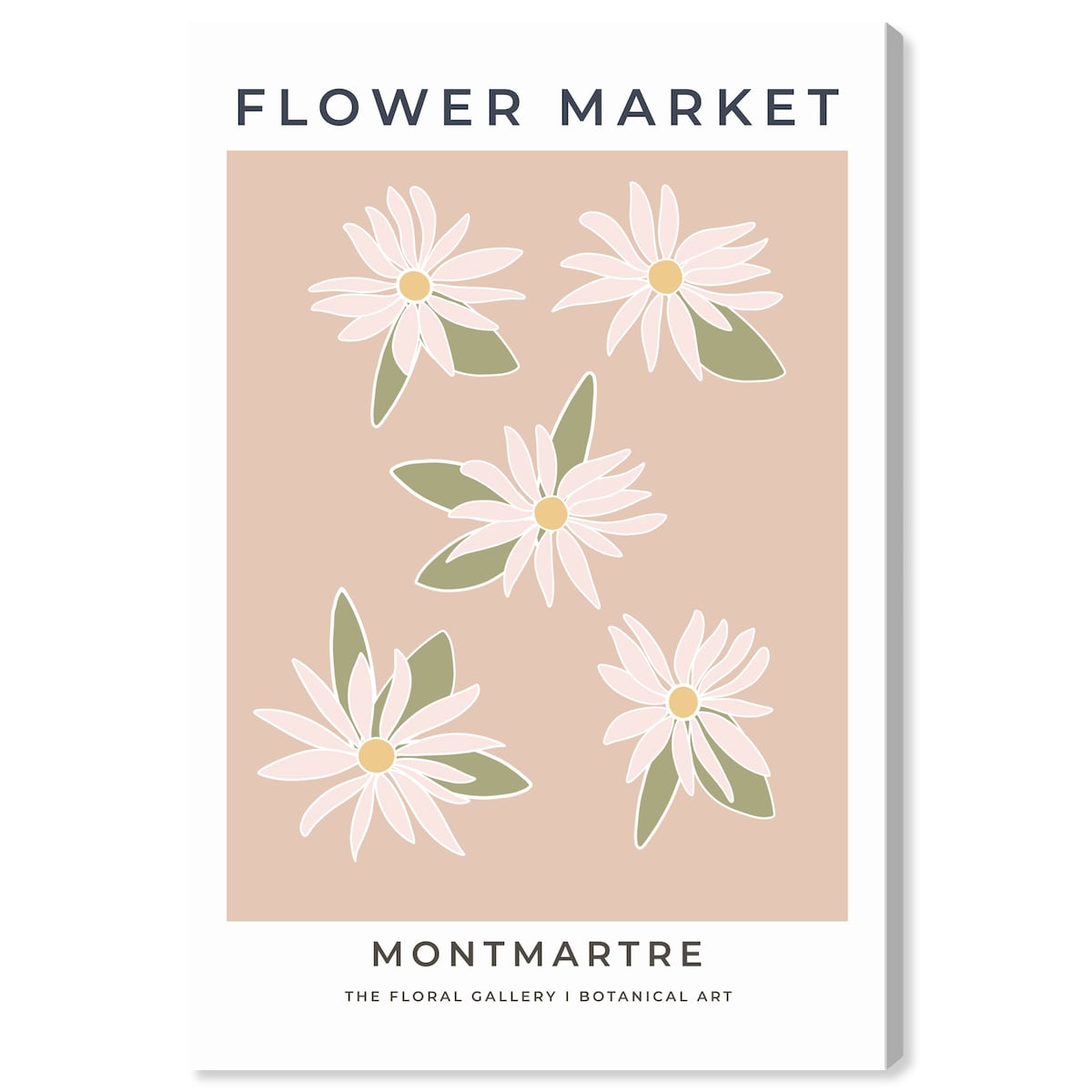 Wynwood Studio Canvas Floral and Botanical Flower Market Montmartre Brown and Tan Modern & Contemporary Wall Art Canvas Print