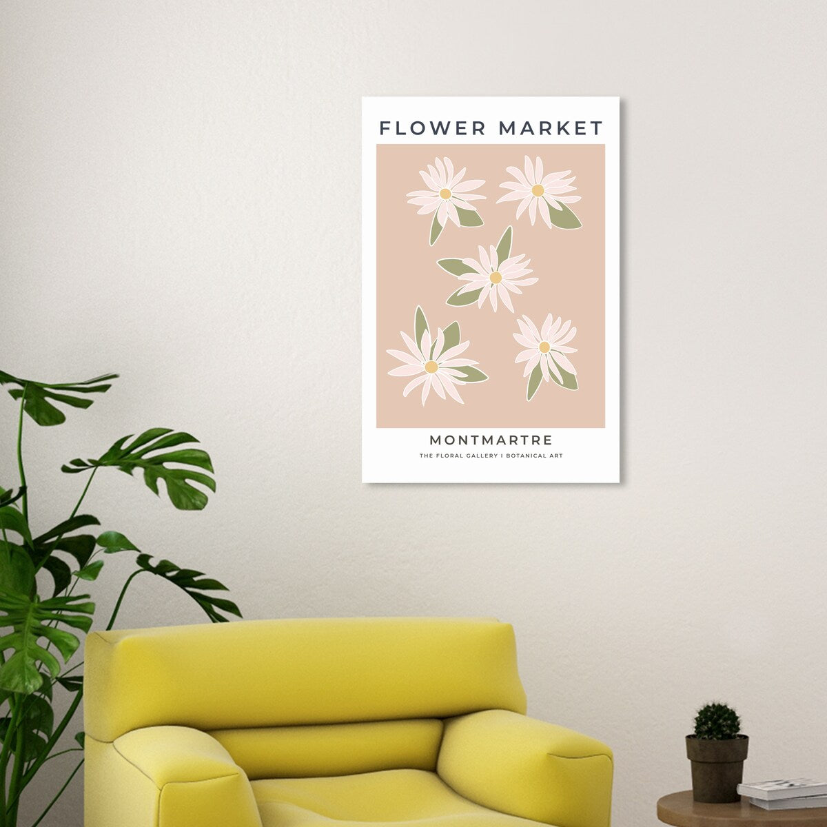 Wynwood Studio Canvas Floral and Botanical Flower Market Montmartre Brown and Tan Modern & Contemporary Wall Art Canvas Print