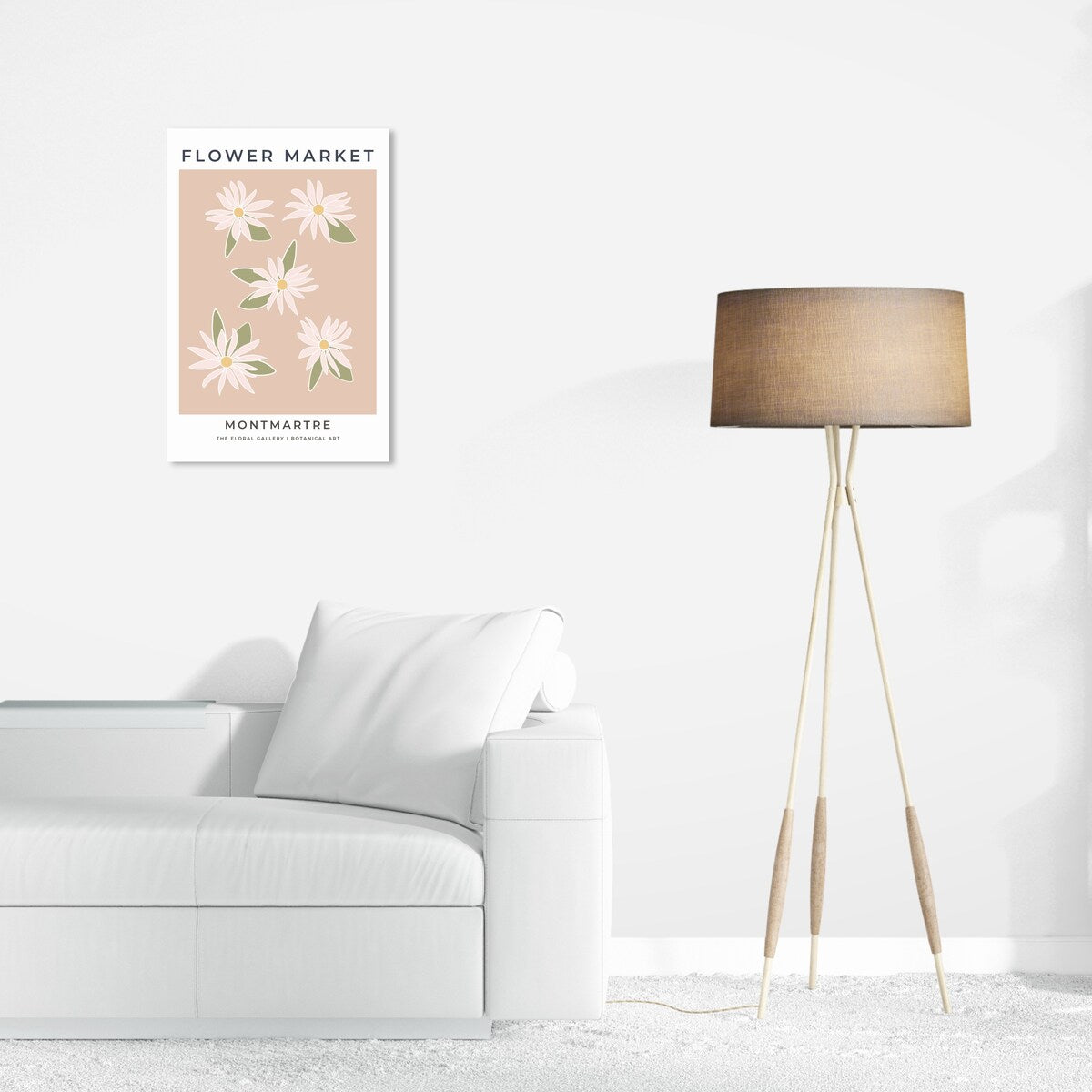 Wynwood Studio Canvas Floral and Botanical Flower Market Montmartre Brown and Tan Modern & Contemporary Wall Art Canvas Print
