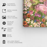 Wynwood Studio Canvas Floral and Botanical Meditative Green and Pastel Pink Traditional Wall Art Canvas Print