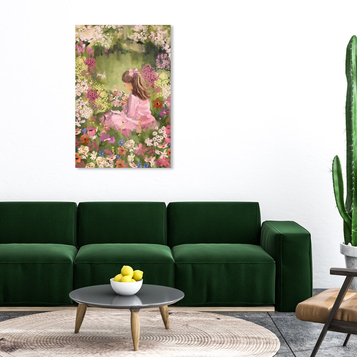 Wynwood Studio Canvas Floral and Botanical Meditative Green and Pastel Pink Traditional Wall Art Canvas Print