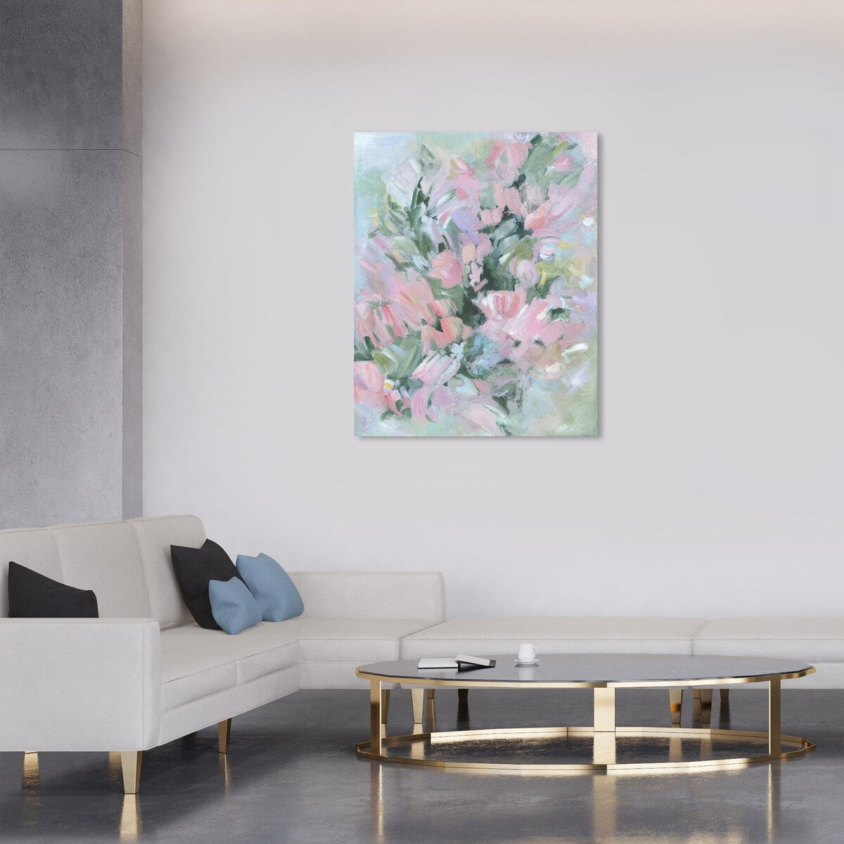 Wynwood Studio Canvas Floral and Botanical Misty flowers Pink and Pastel Pink Modern & Contemporary Wall Art Canvas Print
