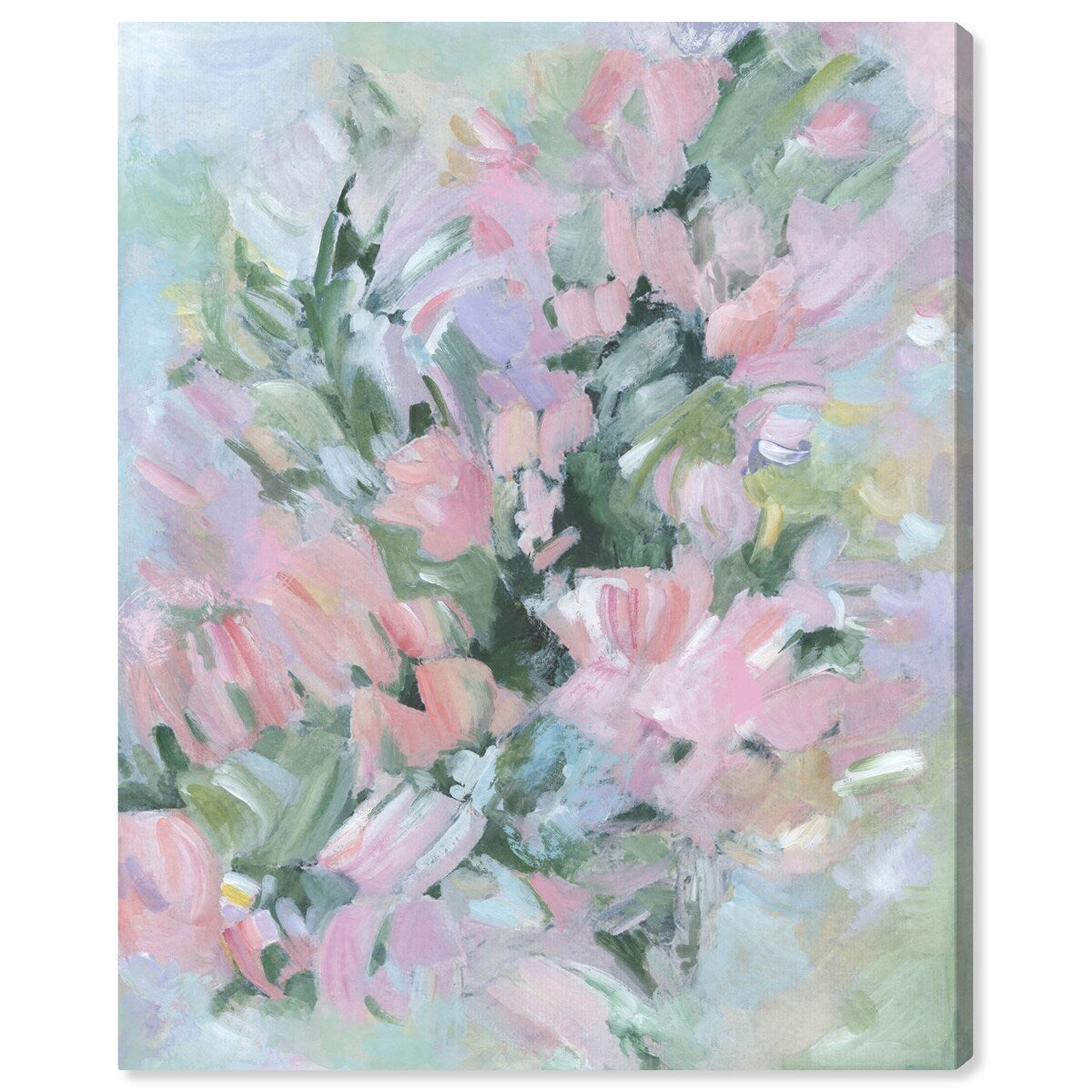Wynwood Studio Canvas Floral and Botanical Misty flowers Pink and Pastel Pink Modern & Contemporary Wall Art Canvas Print