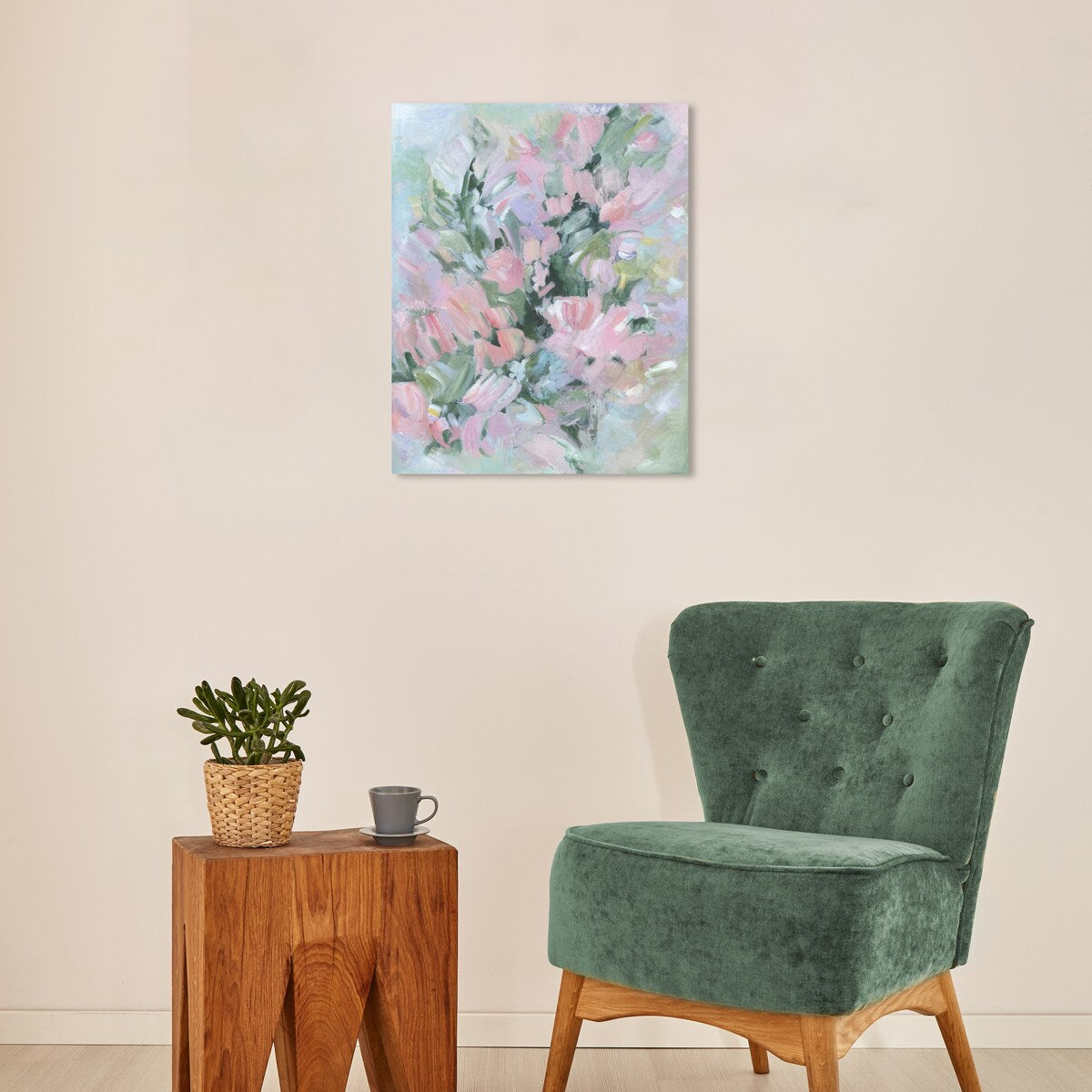 Wynwood Studio Canvas Floral and Botanical Misty flowers Pink and Pastel Pink Modern & Contemporary Wall Art Canvas Print