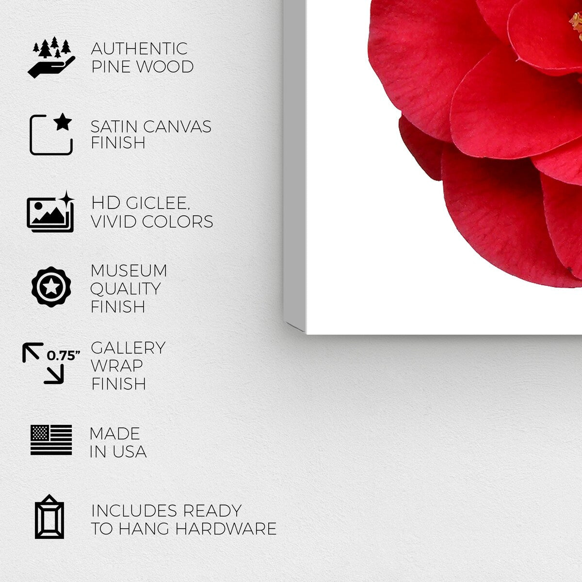 Wynwood Studio Canvas Floral and Botanical Red Floral Red and Modern & Contemporary Wall Art Canvas Print