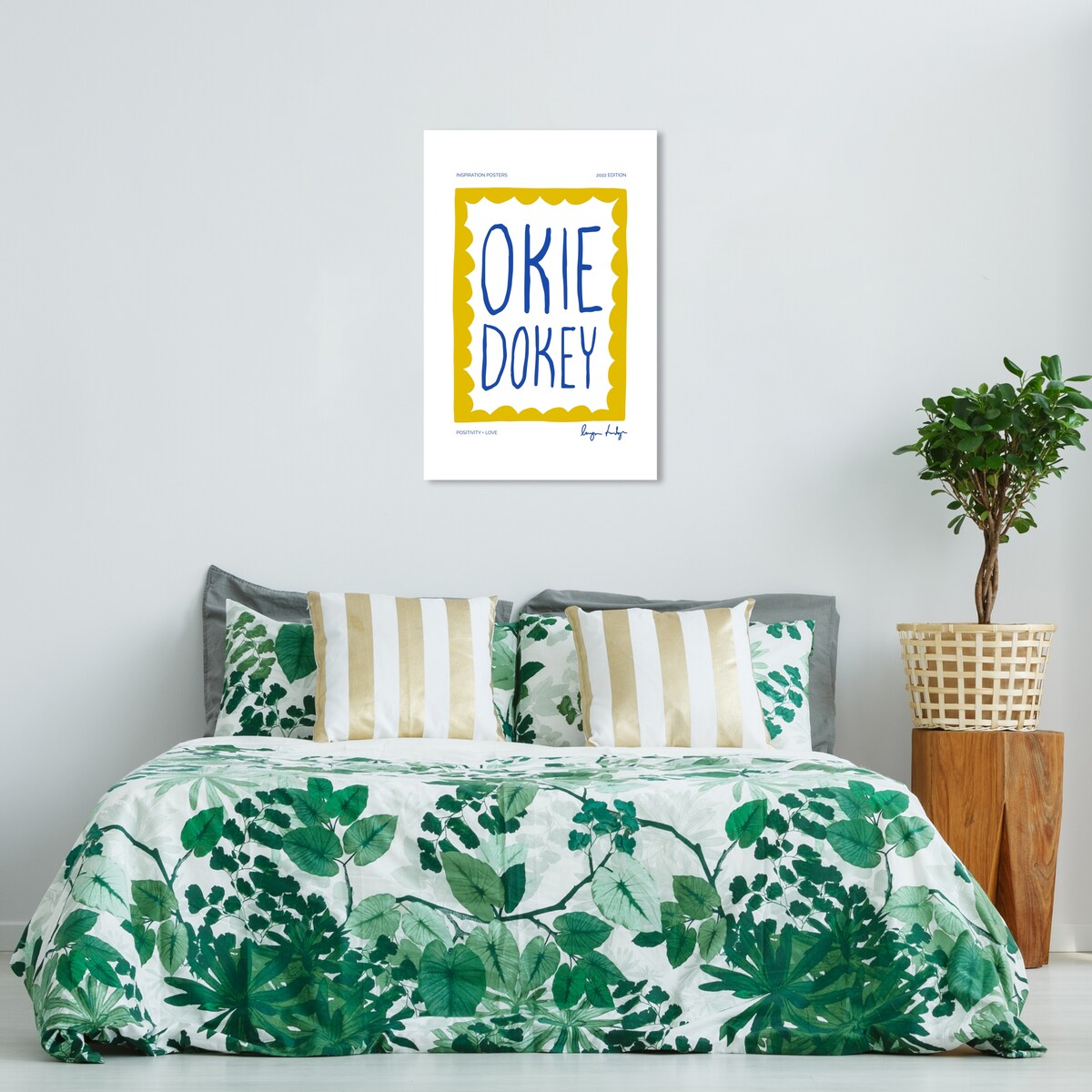 Wynwood Studio Canvas Typography and Quotes Okie Dokey Yellow and Mustard Modern & Contemporary Wall Art Canvas Print