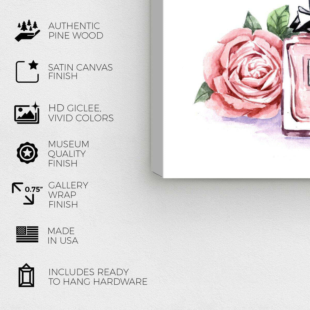 Wynwood Studio Fashion and Glam Floral Tea Time Pink and Glam Wall Art Canvas Print