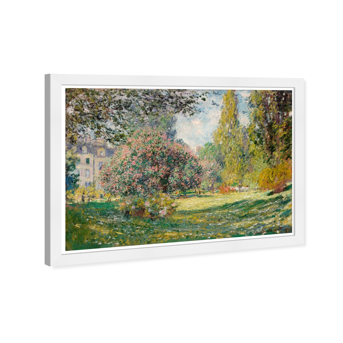 Wynwood Studio Prints Floral and Botanical Monet - The Parc Monceau Landscape Green and Traditional Wall Art Canvas Print