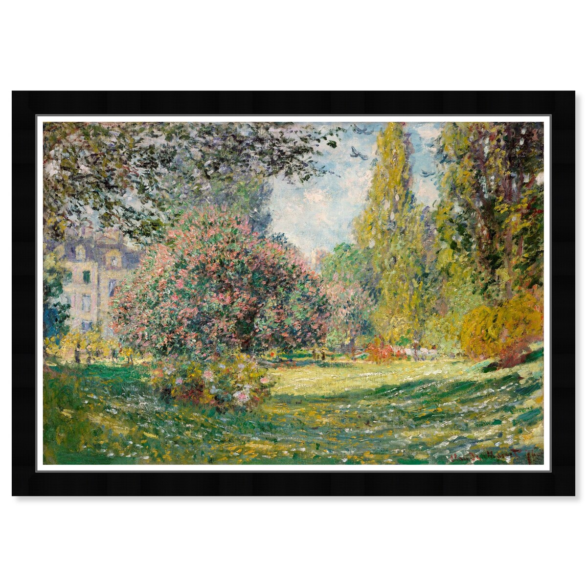 Wynwood Studio Prints Floral and Botanical Monet - The Parc Monceau Landscape Green and Traditional Wall Art Canvas Print