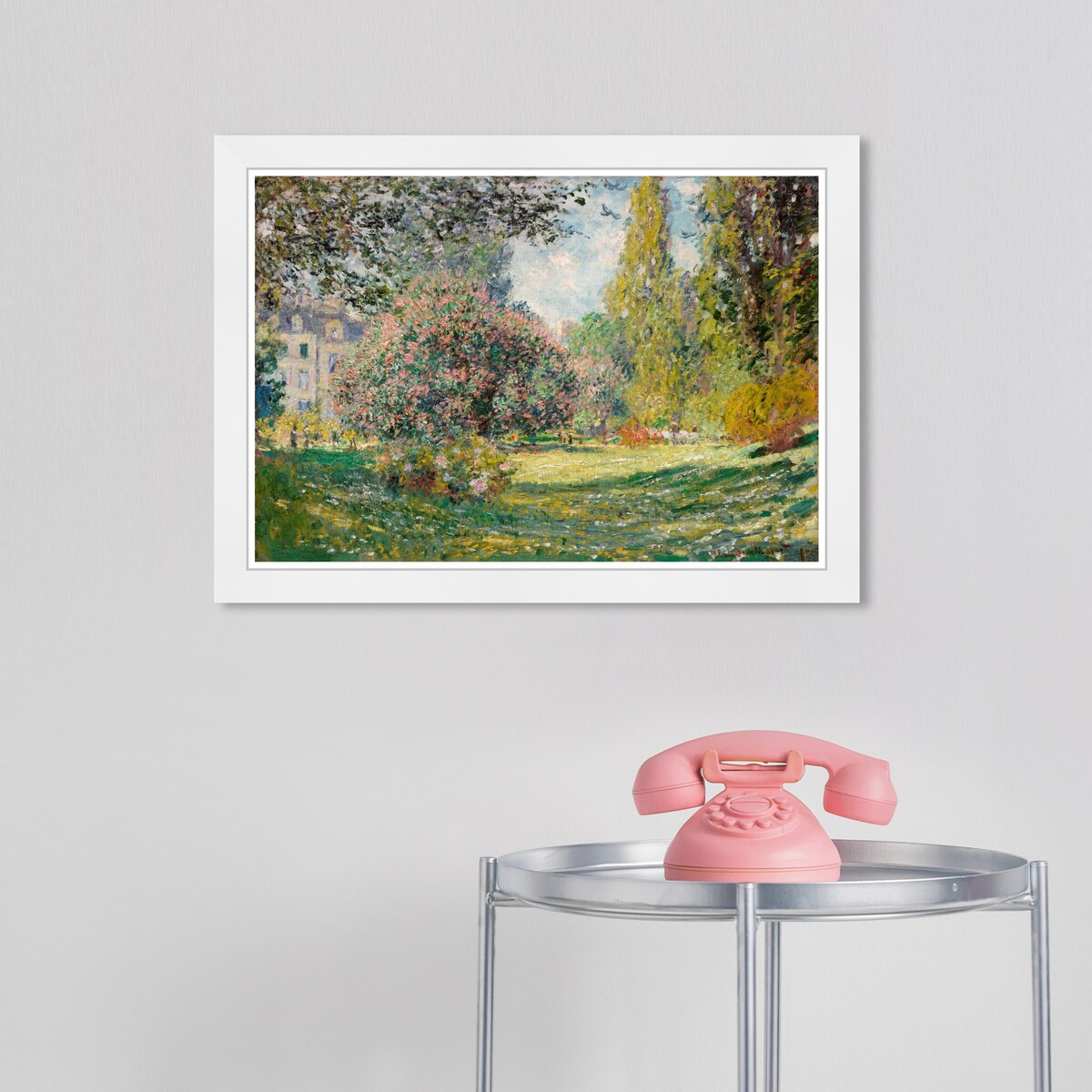 Wynwood Studio Prints Floral and Botanical Monet - The Parc Monceau Landscape Green and Traditional Wall Art Canvas Print