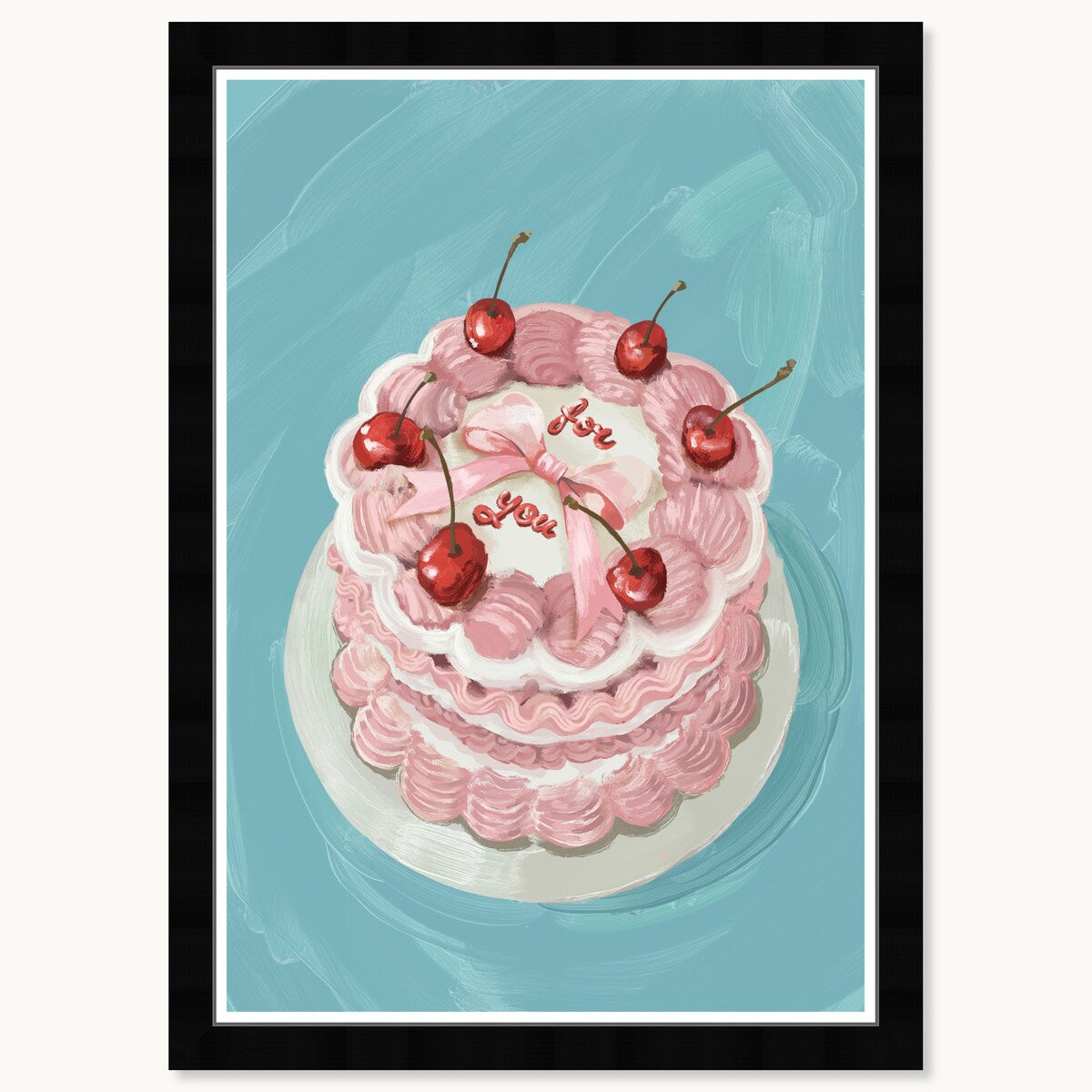Wynwood Studio Prints Food Cuisine Cheer on Top Teal Pink Wall Art