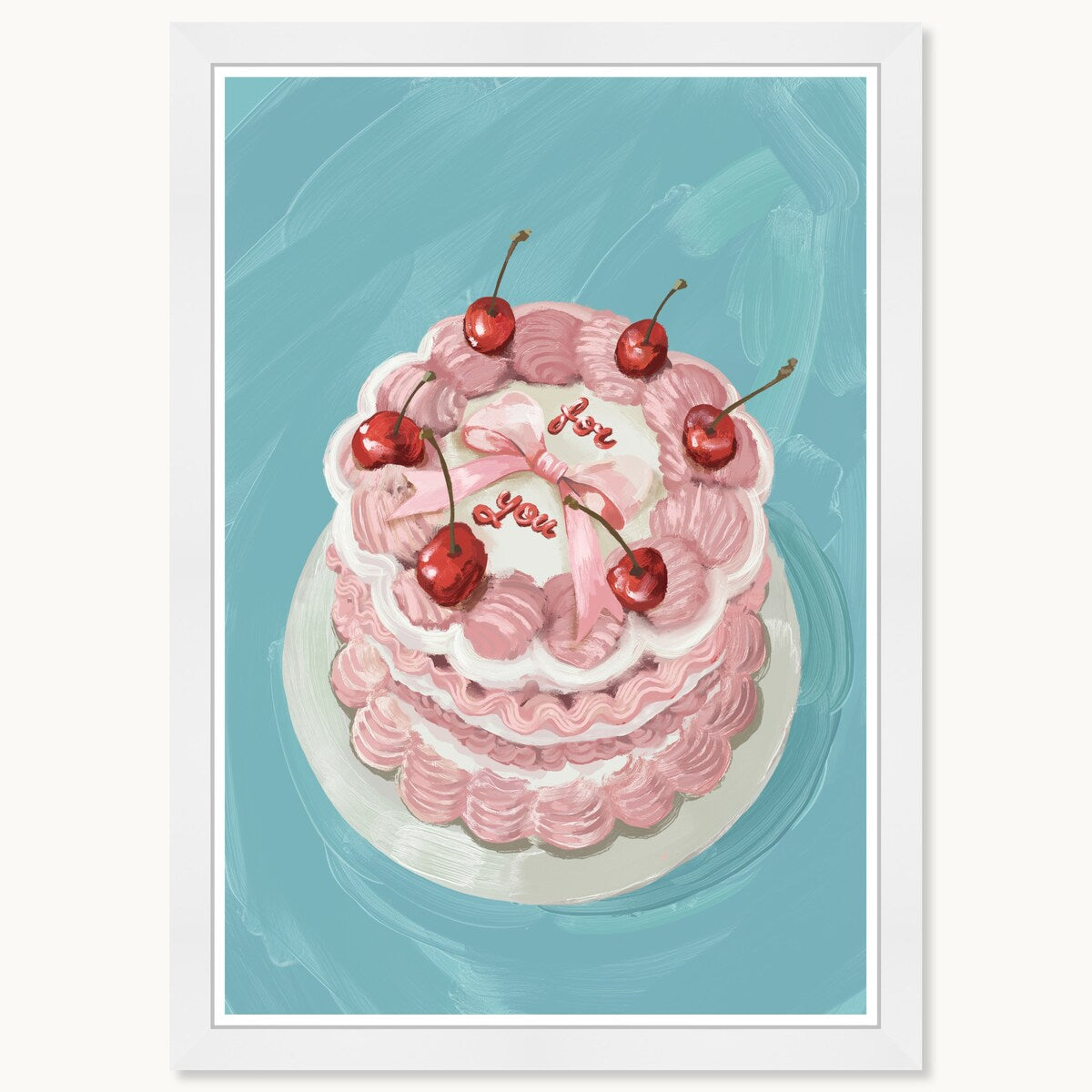 Wynwood Studio Prints Food Cuisine Cheer on Top Teal Pink Wall Art