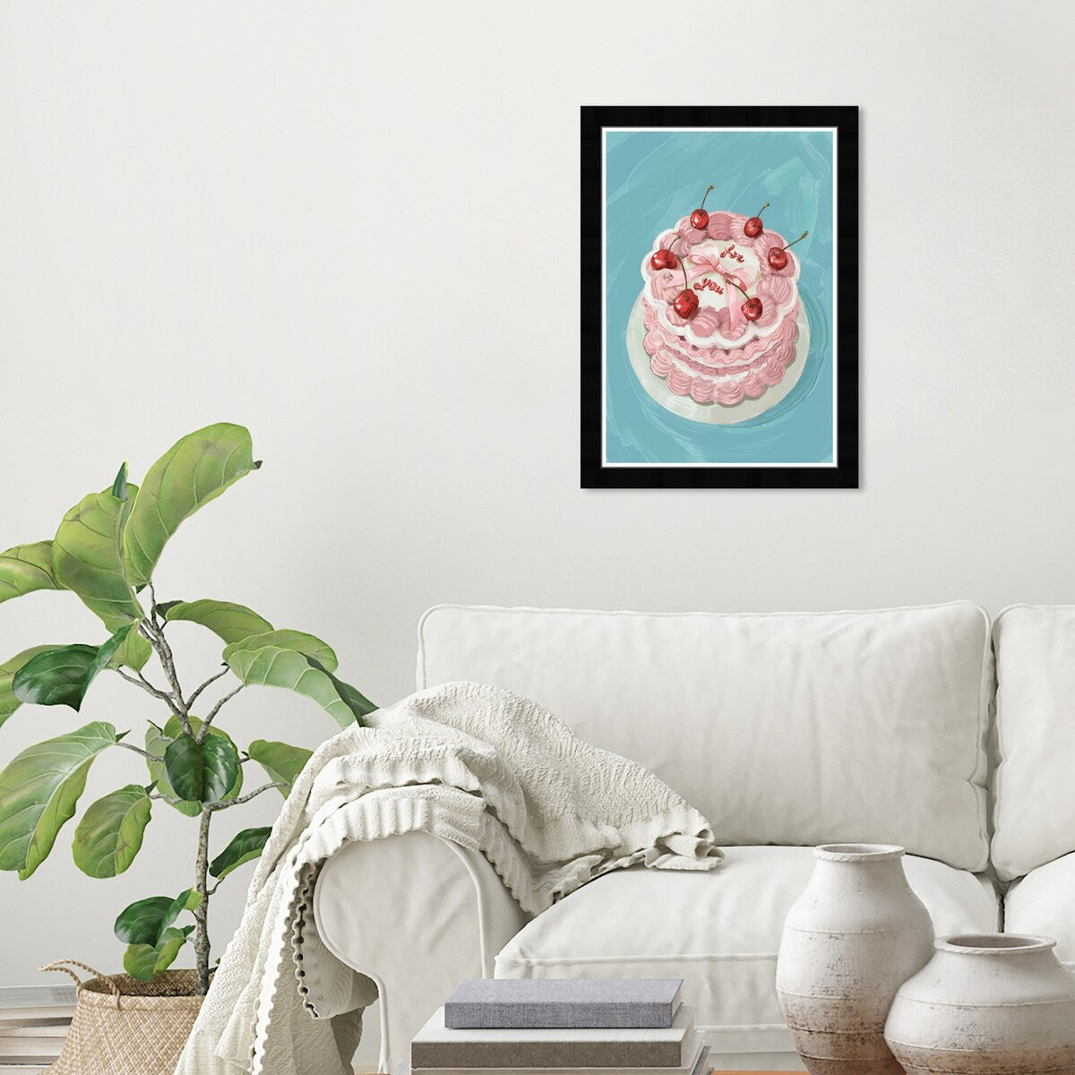 Wynwood Studio Prints Food Cuisine Cheer on Top Teal Pink Wall Art