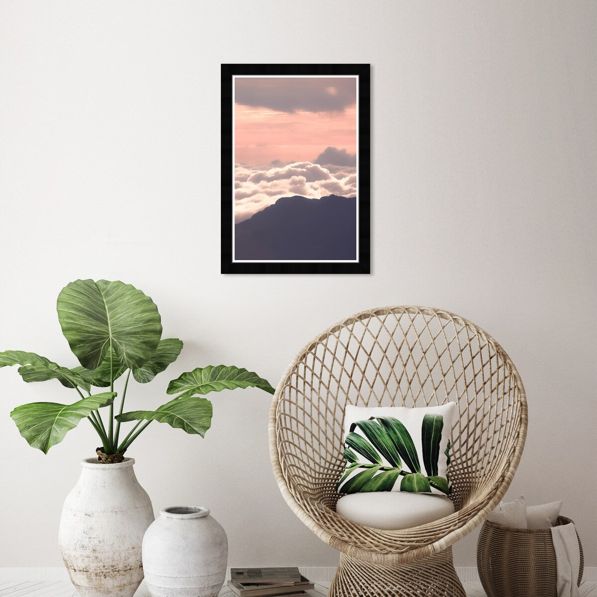Wynwood Studio Prints Nature and Landscape Blush and Clouds Pink and Modern & Contemporary Wall Art Canvas Print