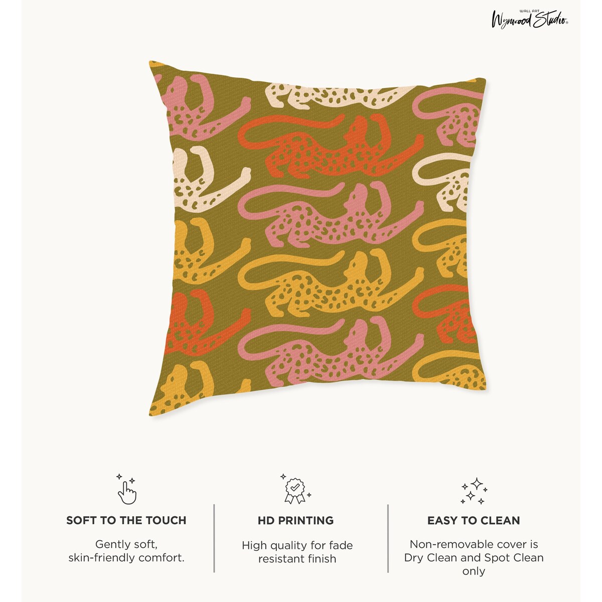 Wynwood Studio Retro Animal Indoor Decorative Throw Pillow, 18" x 18", Deer S Love