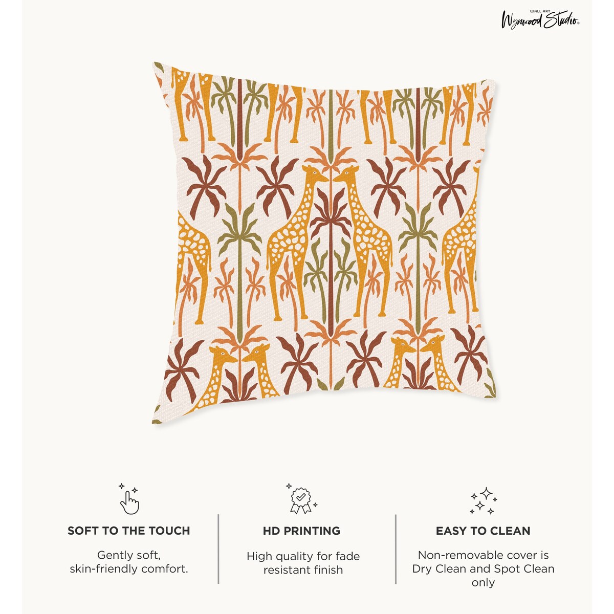 Wynwood Studio Retro Animal Indoor Decorative Throw Pillow, 18" x 18", Deer S Love