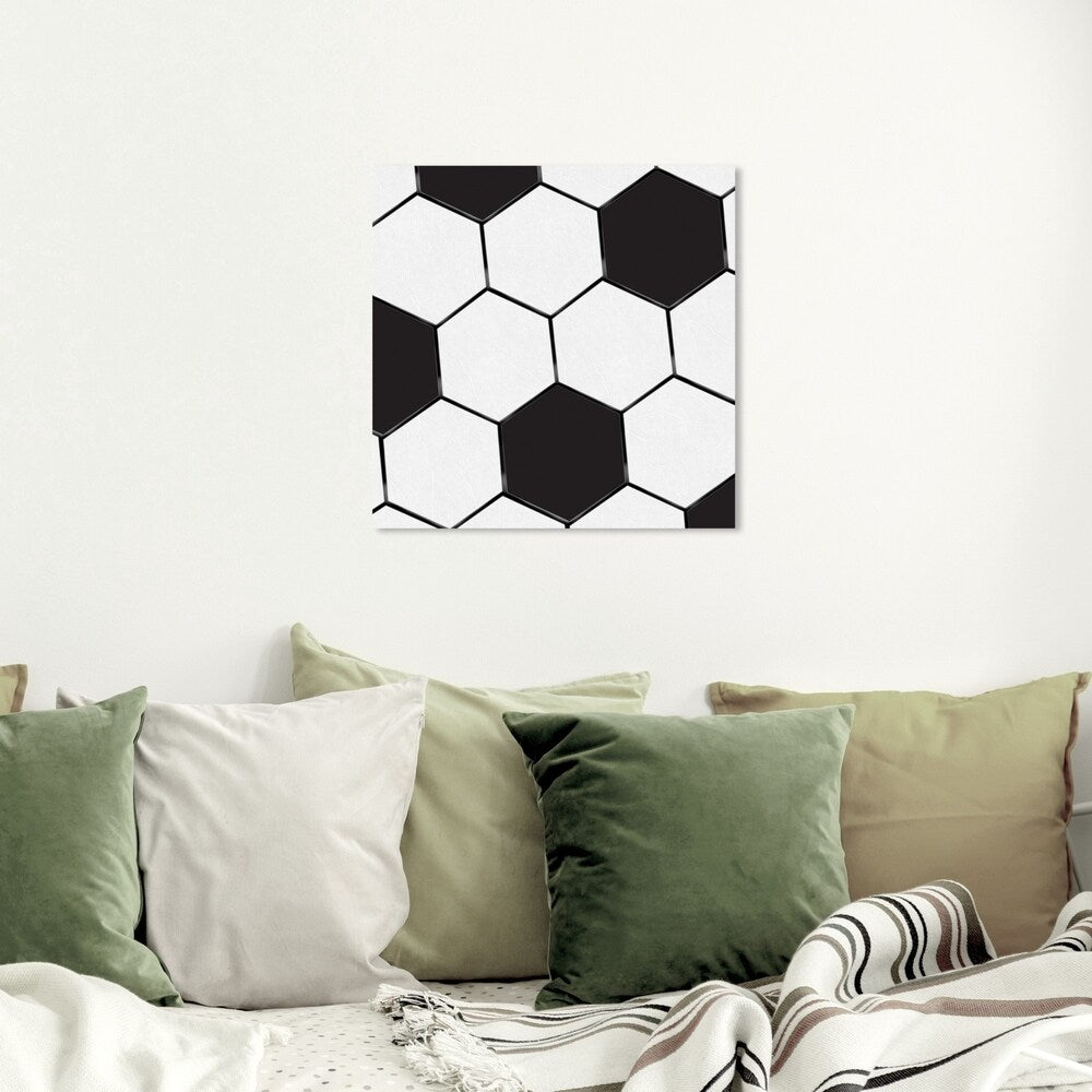 Wynwood Studio 'Soccer Ball' Sports and Teams Wall Art Canvas Print - Black, White