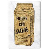Wynwood Studio 'Future CEO Milk GLITTER' Drinks and Spirits Wall Art Canvas Print Milk - Gold, Black