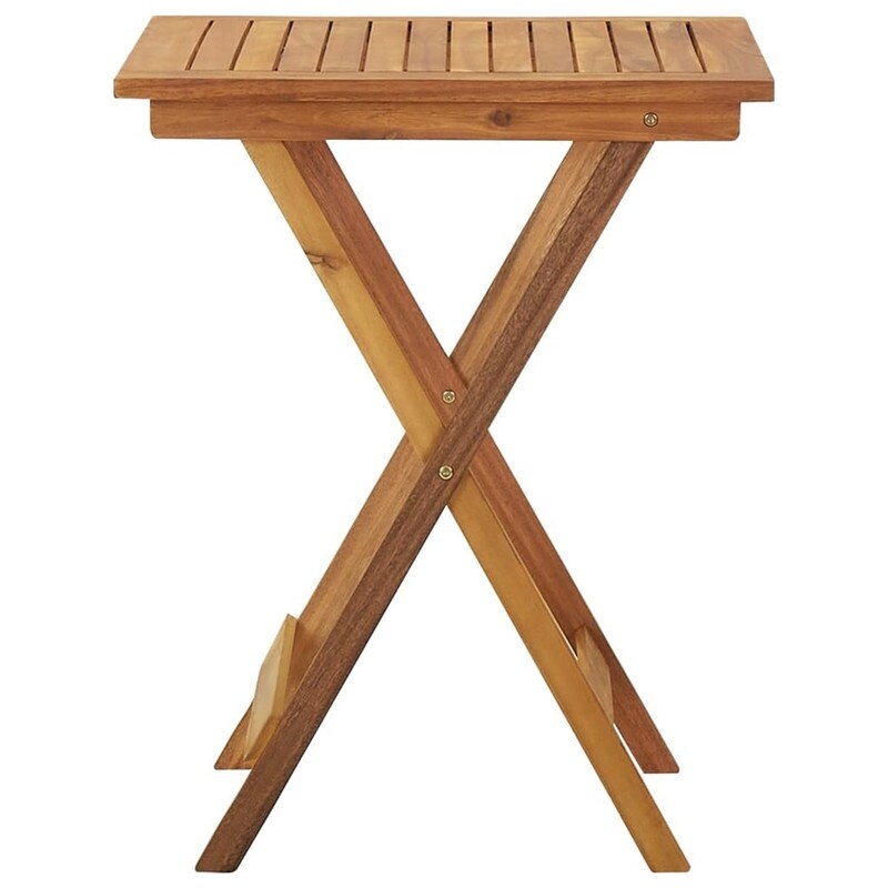 X-Cross Legs Folding Garden Table 23.6"x23.6"x29.5" Solid Acacia Wood