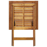 X-Cross Legs Folding Garden Table 23.6"x23.6"x29.5" Solid Acacia Wood