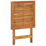 X-Cross Legs Folding Garden Table 23.6"x23.6"x29.5" Solid Acacia Wood