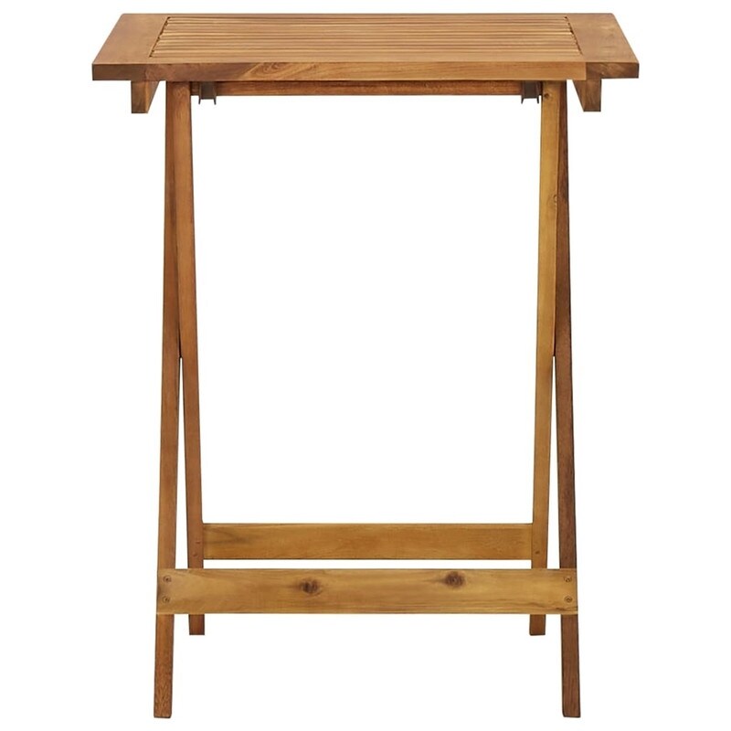 X-Cross Legs Folding Garden Table 23.6"x23.6"x29.5" Solid Acacia Wood