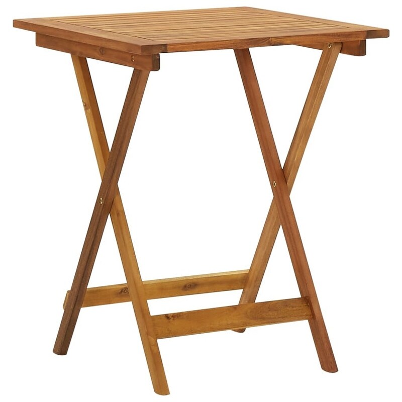 X-Cross Legs Folding Garden Table 23.6"x23.6"x29.5" Solid Acacia Wood