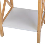 X-Shape Frame Bamboo Nightstand,Set of 2