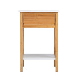 X-Shape Frame Bamboo Nightstand,Set of 2