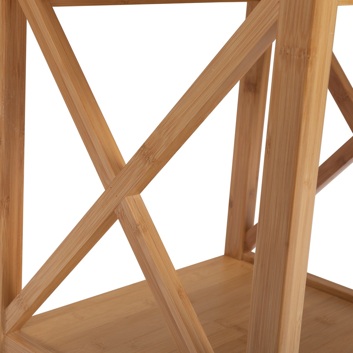 X-Shape Frame Bamboo Nightstand,Set of 2