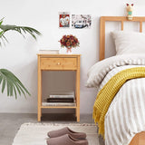 X-Shape Frame Bamboo Nightstand,Set of 2